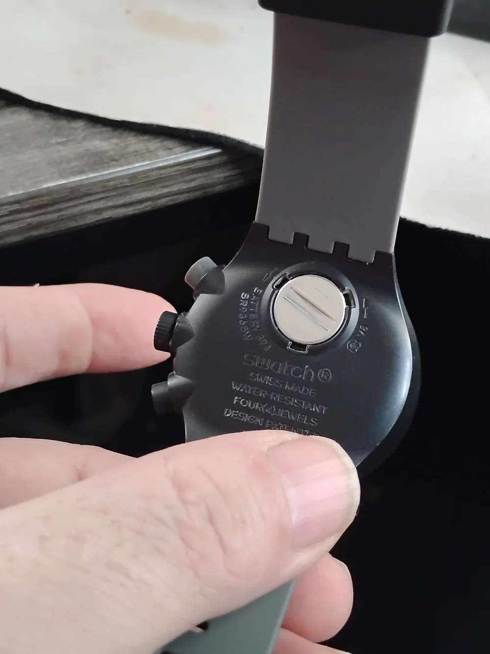 Swatch Swiss Black Chronograph Watch - Black